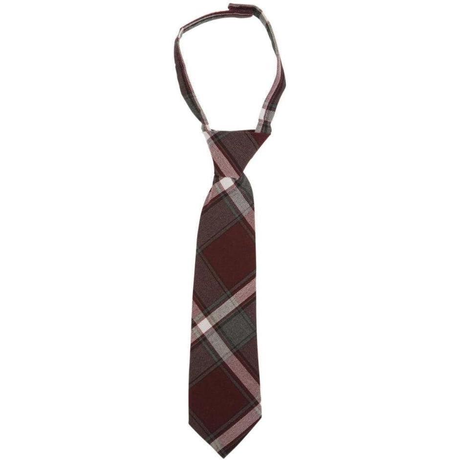 imageFrench Toast Boys Adjustable Solid 1420 Size TieBurgundy Plaid