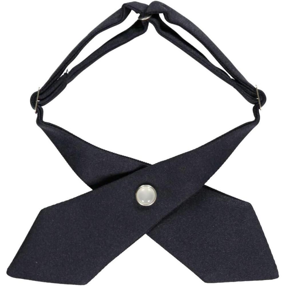 imageFrench Toast Girls Adjustable Solid Color Cross TieNavy