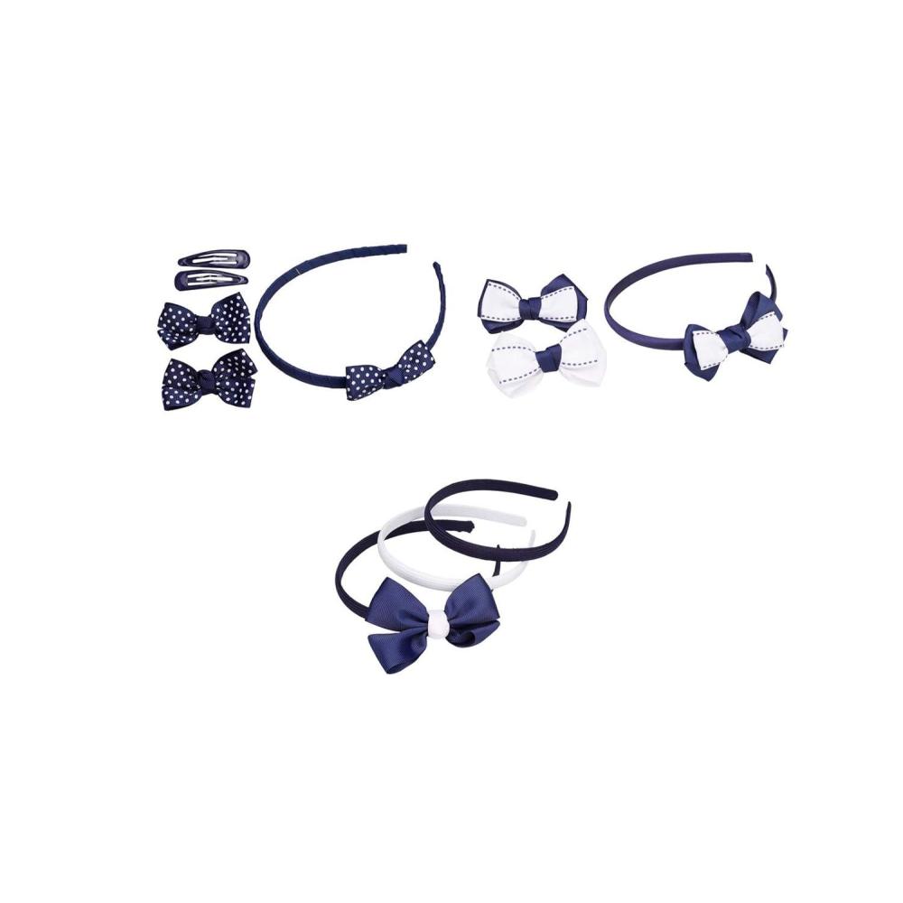 imageFrench Toast Girls School Uniform Headbands and Bow Clips 3pack Navy