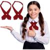 Tarpop 2 Pack French Girls Uniform Tie Cross Adjustable Neck Tie for Girls School Women(Dark Red)