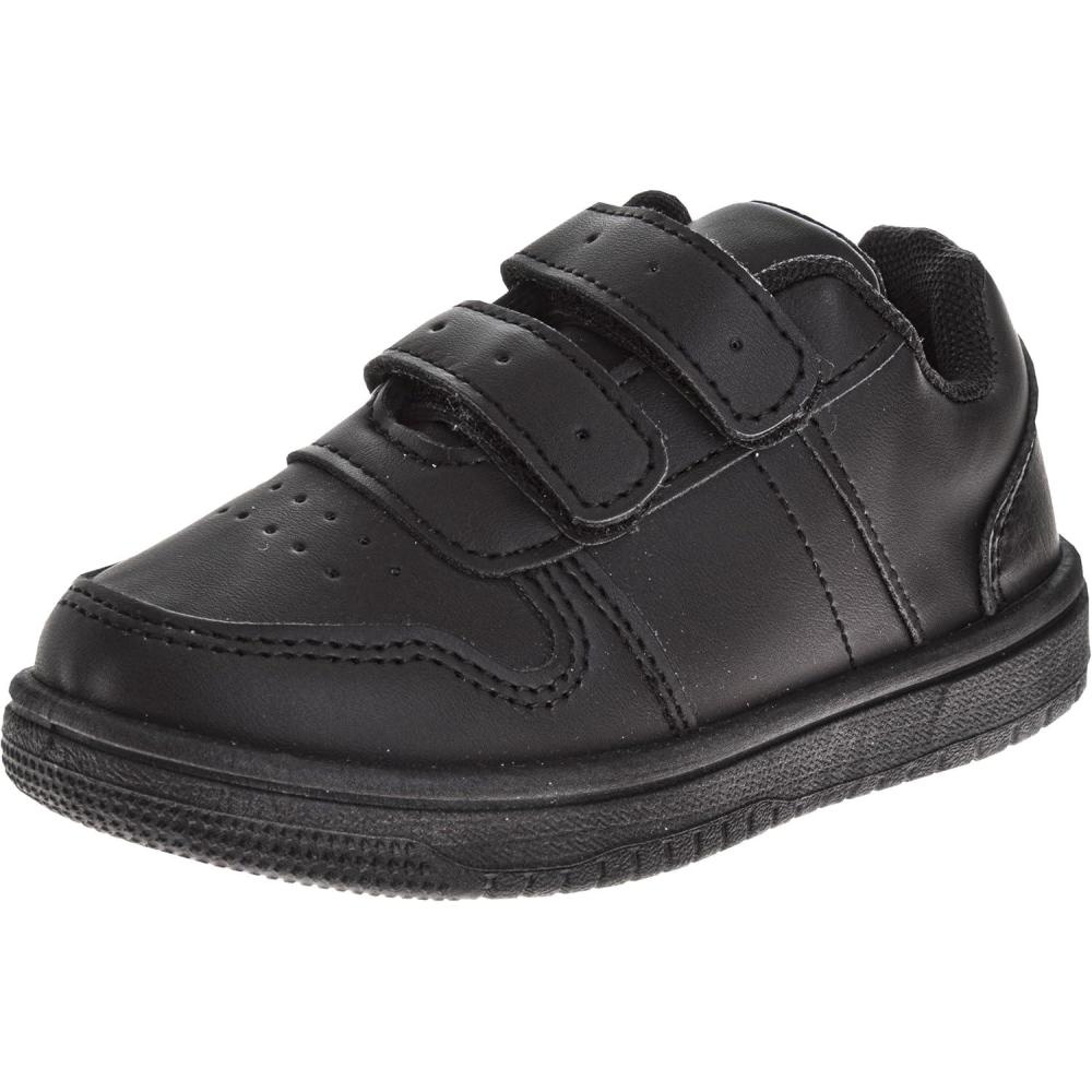 imageFrench Toast Boys Girls Shoes Unisex Athletic Casual Dress Kids School Uniform Loafer Oxford Canvas Tennis Sneakers WhiteBlack Little KidBig KidJet Black