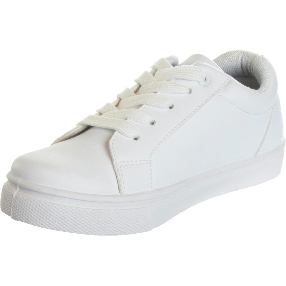 imageFrench Toast Boys Girls Shoes Unisex Athletic Casual Dress Kids School Uniform Loafer Oxford Canvas Tennis Sneakers WhiteBlack Little KidBig KidWhite2