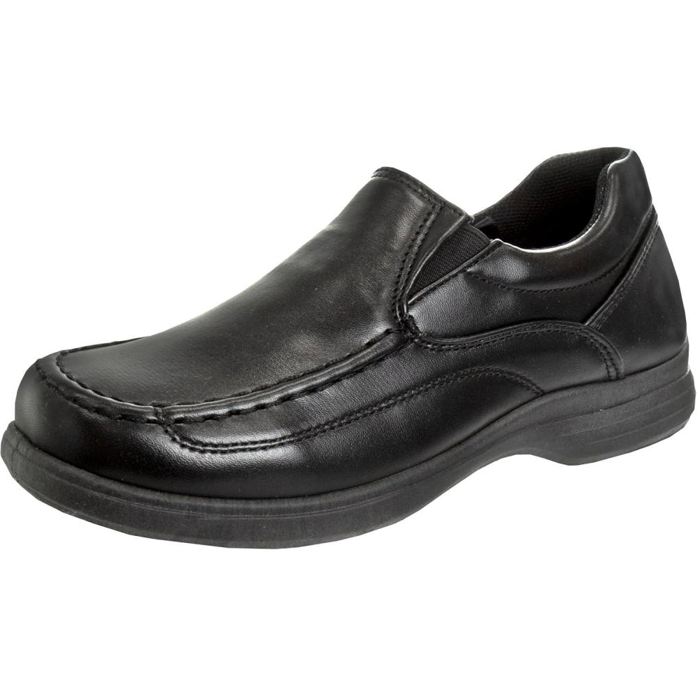 imageFrench Toast Boys Shoes  Kids Oxford School Uniform Loafer Church Dress Shoes SlipOn FauxLeather ToddlerBig Kid BlackBlack Slipon