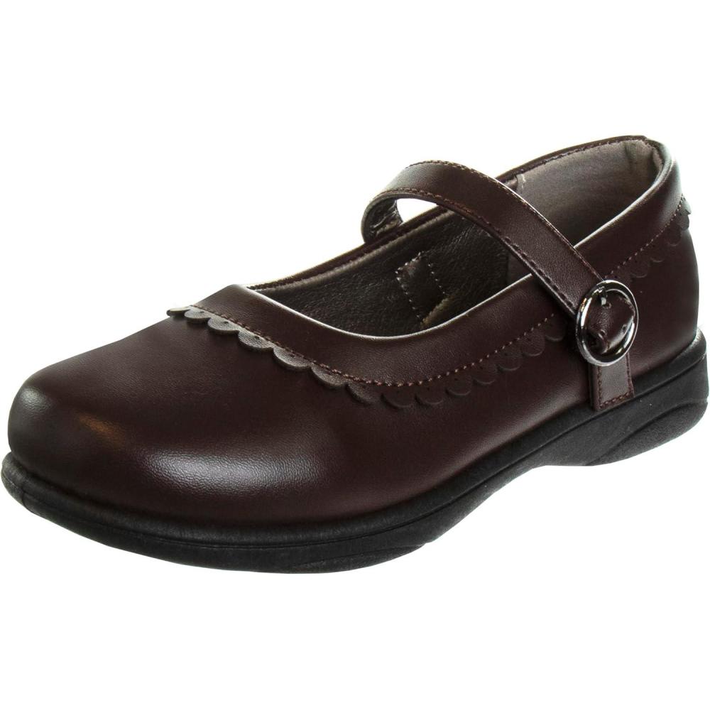 imageFrench Toast Girls Mary Jane Shoes Uniform Ballet Flats Dress School Shoes for Girls Size Toddler Little Kid Big Kid AdultBrown