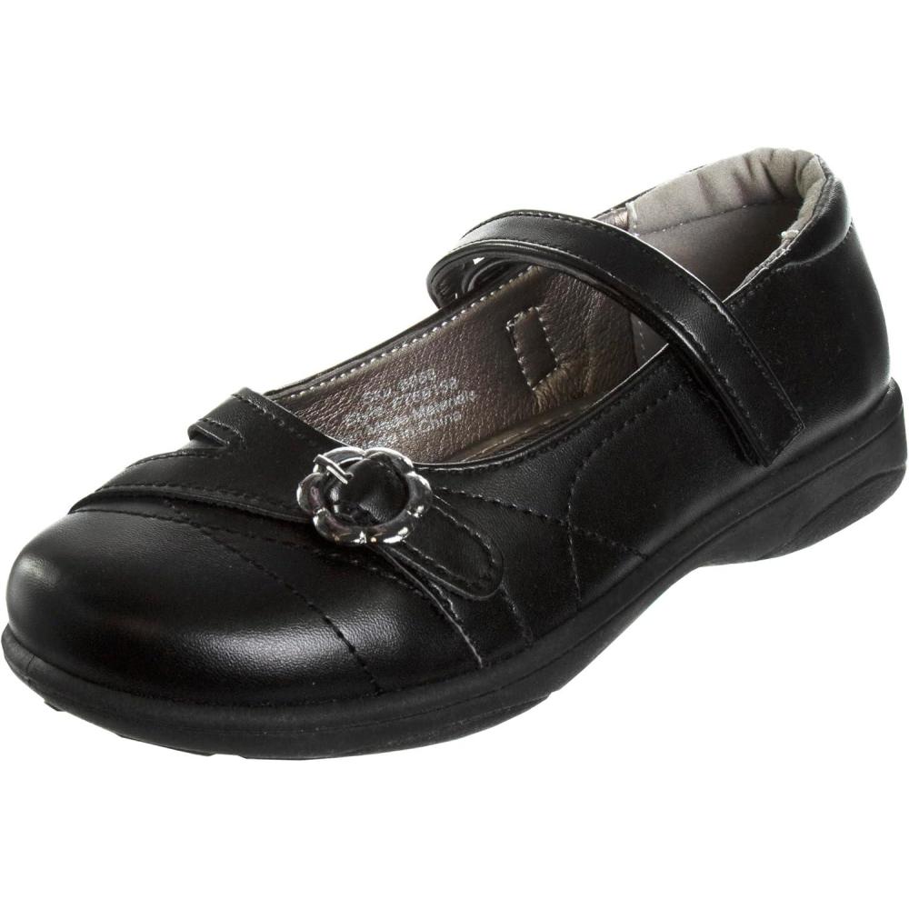 imageFrench Toast Girls Mary Jane Shoes Uniform Ballet Flats Dress School Shoes for Girls Size Toddler Little Kid Big Kid AdultClassic Black Flower
