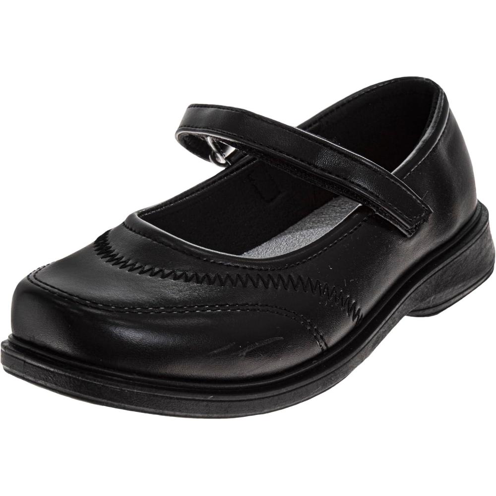 imageFrench Toast Girls Mary Jane Shoes Uniform Ballet Flats Dress School Shoes for Girls Size Toddler Little Kid Big Kid AdultFt Classic Black
