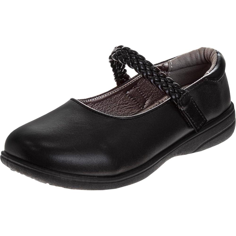 imageFrench Toast Girls Mary Jane Shoes Uniform Ballet Flats Dress School Shoes for Girls Size Toddler Little Kid Big Kid AdultFt Single Black