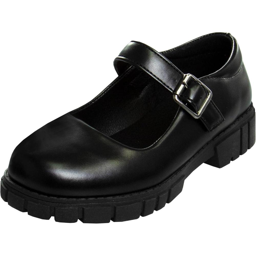 imageFrench Toast Girls Round Toe Ankle Strap Maryjane School Shoes Mary Jane Chunky Platform Oxford Dress Shoe Pumps BlackNavyBrown Size 125 Little KidBig KidBlack