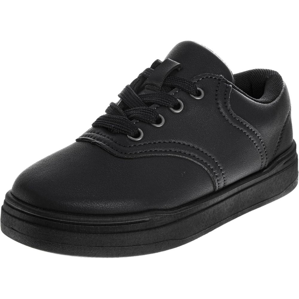 imageFrench Toast Kids Oxford Dress Shoes  Lace Up Loafer School Uniform Saddle Shoe for Girls and Boys Sizes 1113 Little Kid  17 Big KidBlack
