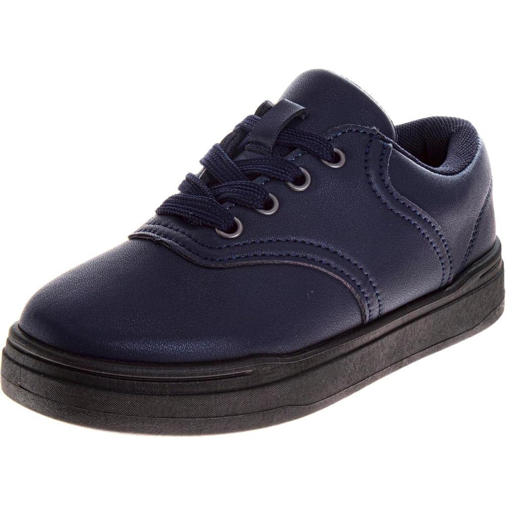 imageFrench Toast Kids Oxford Dress Shoes  Lace Up Loafer School Uniform Saddle Shoe for Girls and Boys Sizes 1113 Little Kid  17 Big KidNavy