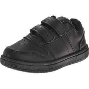 French Toast Boys Girls Shoes -Unisex Athletic Casual Dress Kids School Uniform Loafer Oxford Canvas Tennis Sneakers (White/Black) (Little Kid/Big Kid)(Jet Black)