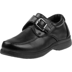 French Toast Boys Shoes – Kids Oxford School Uniform Loafer Church Dress Shoes Slip-On Faux-Leather (Toddler-Big Kid) (Black)(Black Buckle)