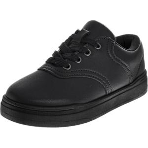 French Toast Kids Oxford Dress Shoes – Lace Up Loafer School Uniform Saddle Shoe for Girls and Boys (Sizes: 11-13 Little Kid / 1-7 Big Kid)(Black)
