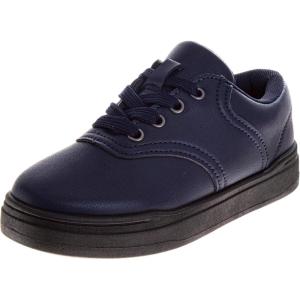 French Toast Kids Oxford Dress Shoes – Lace Up Loafer School Uniform Saddle Shoe for Girls and Boys (Sizes: 11-13 Little Kid / 1-7 Big Kid)(Navy)