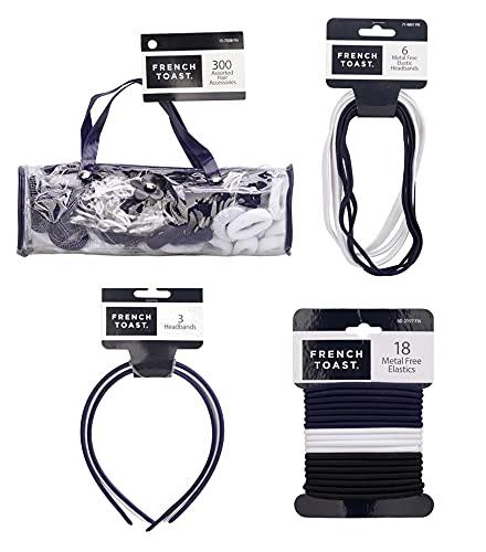 imageFrench Toast Kids School Uniform Assorted Hair Accessories Navy Blue ampamp White One Size