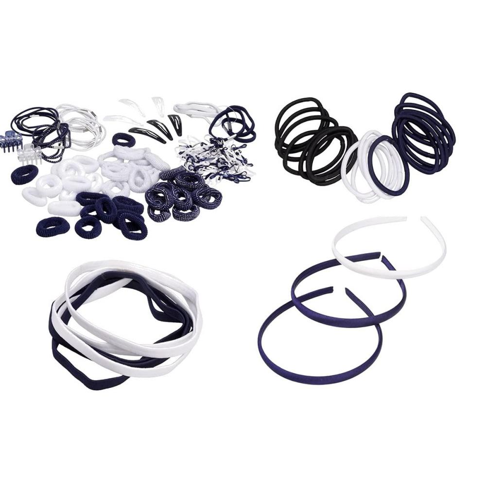 imageFrench Toast Kids School Uniform Assorted Hair Accessories Navy Blue ampamp White One Size