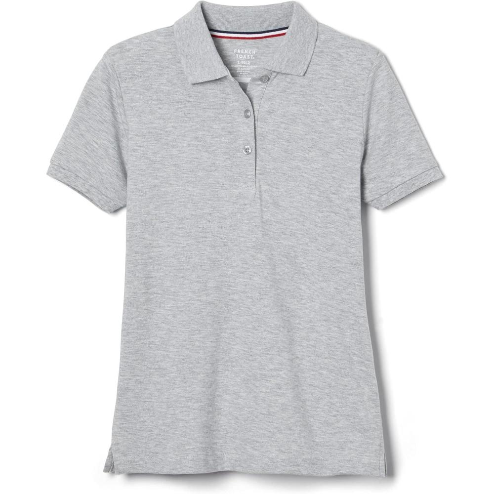 imageFrench Toast Womens Cotton Blend Stretch Pique Short Sleeve Polo ShirtGrey