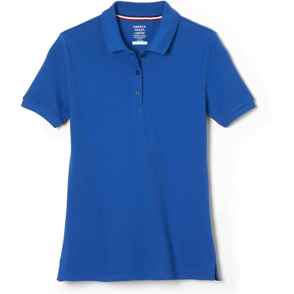 imageFrench Toast Womens Cotton Blend Stretch Pique Short Sleeve Polo ShirtRoyal