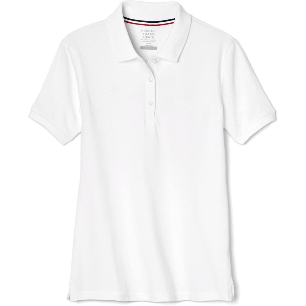 imageFrench Toast Womens Cotton Blend Stretch Pique Short Sleeve Polo ShirtWhite