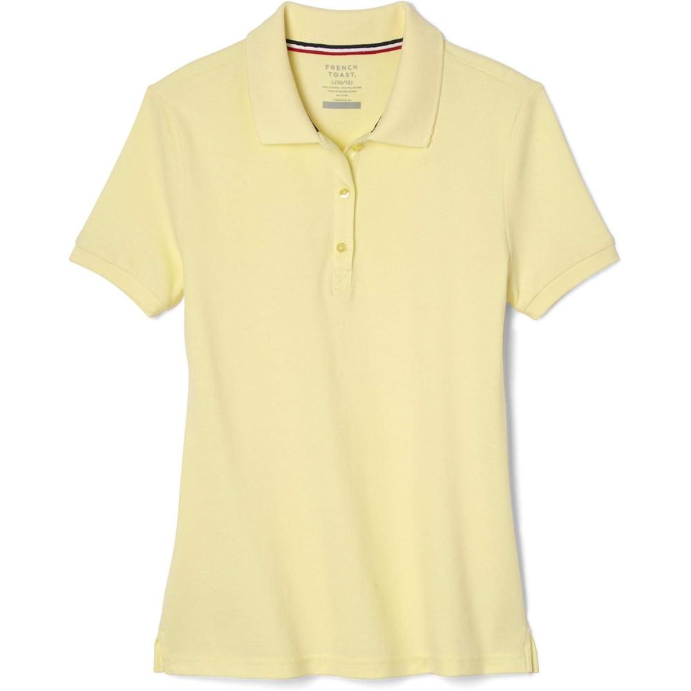 imageFrench Toast Womens Cotton Blend Stretch Pique Short Sleeve Polo ShirtYellow