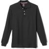 French Toast Mens Long Sleeve Cotton Blend Pique Polo Shirt(Black)