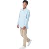 French Toast Mens Long Sleeve Cotton Blend Pique Polo Shirt(Light Blue)