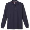 French Toast Mens Long Sleeve Cotton Blend Pique Polo Shirt(Navy)