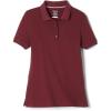 French Toast Women’s Cotton Blend Stretch Pique Short Sleeve Polo Shirt(Burgundy)