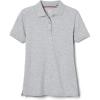 French Toast Women’s Cotton Blend Stretch Pique Short Sleeve Polo Shirt(Grey)