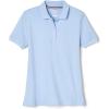 French Toast Women’s Cotton Blend Stretch Pique Short Sleeve Polo Shirt(Light Blue)
