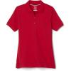 French Toast Women’s Cotton Blend Stretch Pique Short Sleeve Polo Shirt(Red)