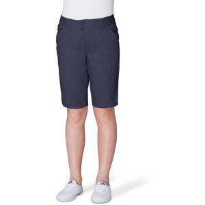 French Toast Women’s Teen and Juniors’ Stretch Twill Bermuda Shorts(Grey)