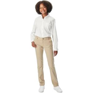 French Toast Womens’ Teen and Young Women’s Straight Fit Stretch Twill Pant(Khaki)