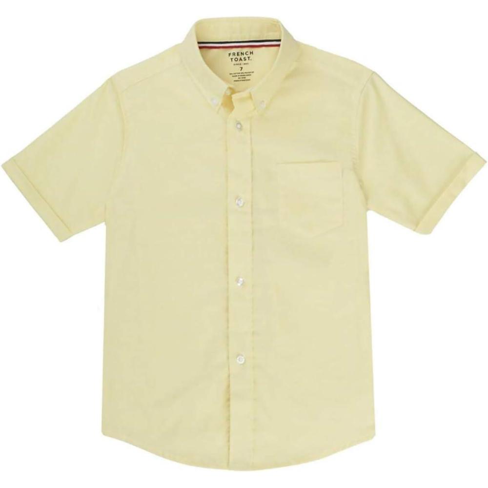 imageFrench Toast Boys Short Sleeve Classic Poplin Dress ShirtLight Yellow