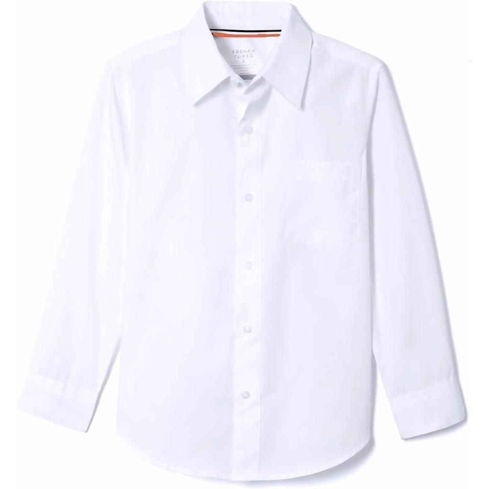 imageFrench Toast Mens Expandable Collar Long Sleeve Button Up ShirtWhite