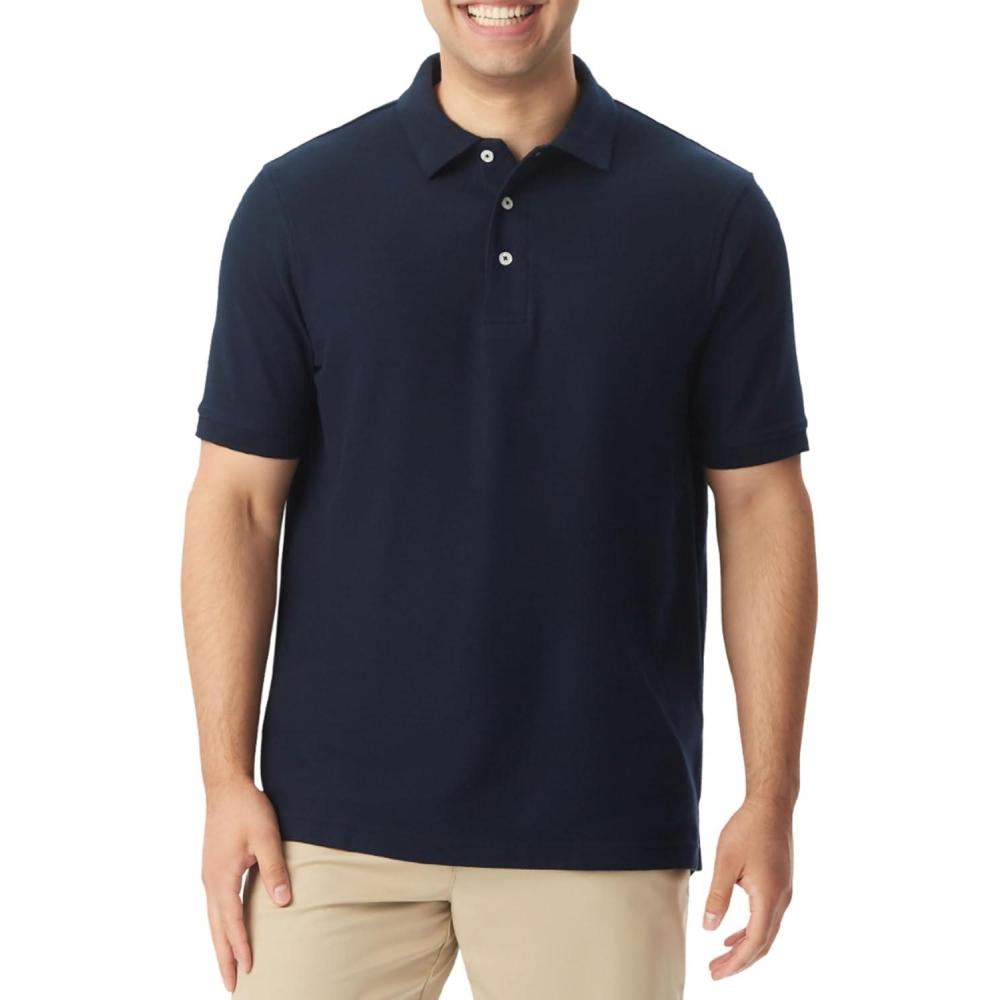 imageFrench Toast UnisexAdult Sleeve Pique Polo Shirt Standard ampamp HuskyNavy