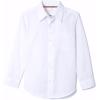 French Toast Men’s Expandable Collar Long Sleeve Button Up Shirt(White)