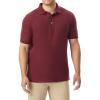 French Toast Unisex-Adult Sleeve Pique Polo Shirt (Standard & Husky)(Burgundy)