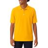 French Toast Unisex-Adult Sleeve Pique Polo Shirt (Standard & Husky)(Gold)
