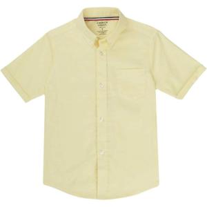 French Toast Boys Short Sleeve Classic Poplin Dress Shirt(Light Yellow)