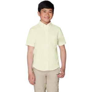 French Toast Boys Short Sleeve Oxford Dress Shirt (Standard & Husky)(Yellow)