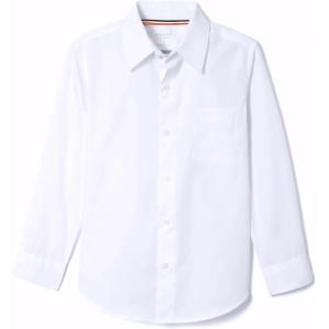 French Toast Men’s Expandable Collar Long Sleeve Button Up Shirt(White)