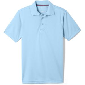French Toast Men’s Moisture Wicking Performance Sport Polo Short Sleeve Shirt, Light Blue, Medium