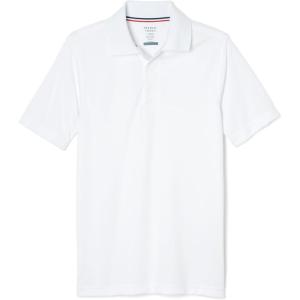 French Toast Men’s Moisture Wicking Performance Sport Polo Short Sleeve Shirt, White, Large