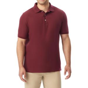 French Toast Unisex-Adult Sleeve Pique Polo Shirt (Standard & Husky)(Burgundy)