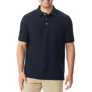 French Toast Unisex-Adult Sleeve Pique Polo Shirt (Standard & Husky)(Navy)