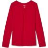 French Toast Girls Long Sleeve Crewneck Tee T Shirt(Red)