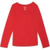 French Toast Girls’ Long Sleeve V-Neck Tee(Red)