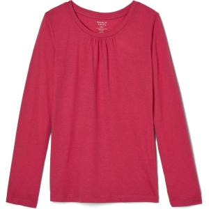 French Toast Girls Long Sleeve Crewneck Tee T Shirt(Fuchsia Burst)