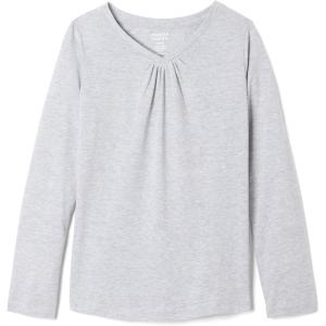French Toast Girls’ Long Sleeve V-Neck Tee(Heather Gray)